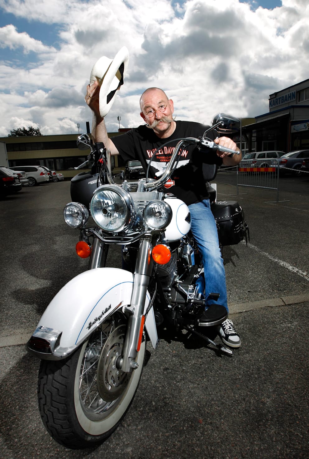Begeisterter Biker: Lichter bei den Harley Days in Hamburg