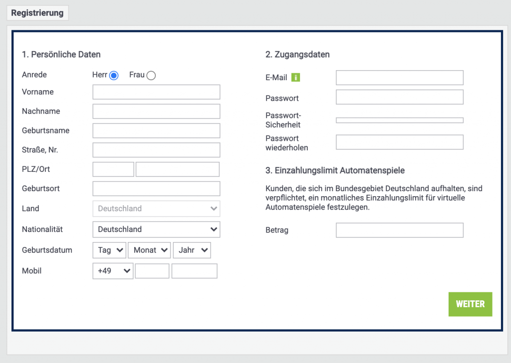 bet-at-home Registrierung