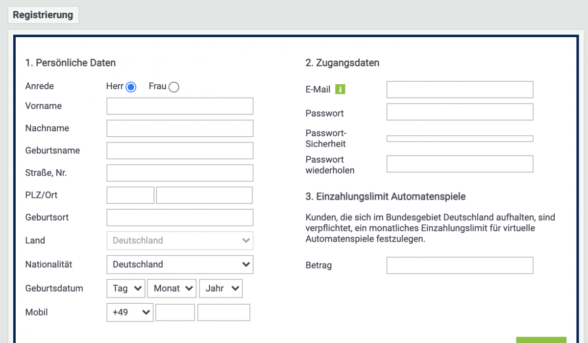 bet-at-home Registrierung
