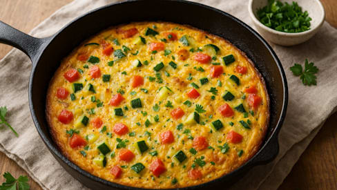 Italienische Frittata mit viel Gemüse und ohne Zucker