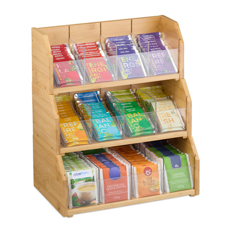 Tee Organizer 12 Fächer Bambus