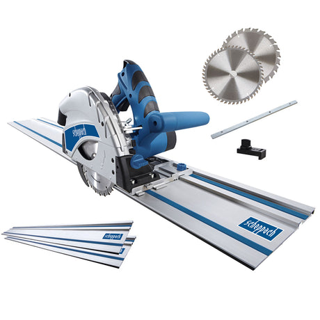 Scheppach Tauchsäge PL55 mit 2x700mm Führungsschiene | 1200W Leistung | Sägeblatt Ø160mm | 24 Z