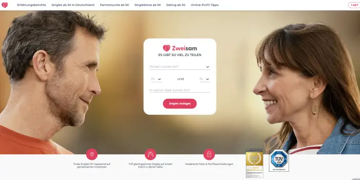 Startseite der Dating Seite ZWEISAM